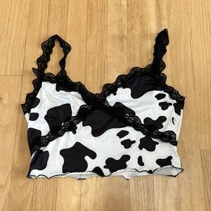 Cow print crop top size L